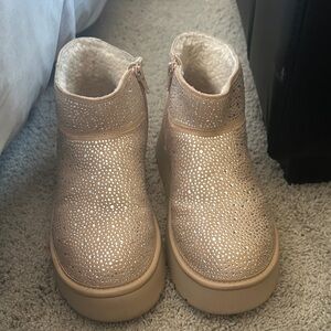 Wild Fable Sparkling Gold Ankle Booties